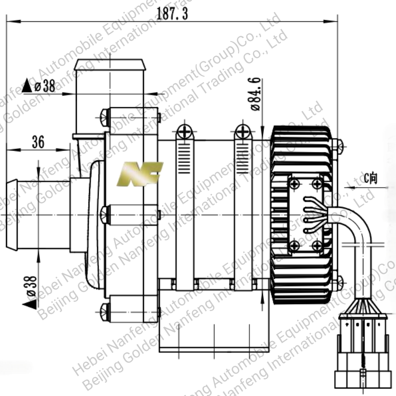 electric coolant pump dimensions